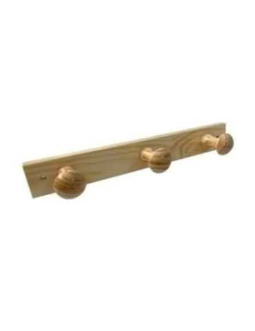 Colgador Madera de Pino 4 Pomos Natural [LOTE DE 4 Unidades] INOFIX
