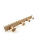 Colgador Madera de Pino 4 Pomos Miel [LOTE DE 4 Unidades] INOFIX