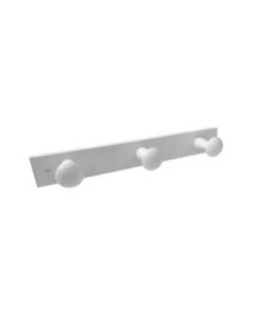 Colgador Madera de Pino 4 Pomos Blanco [LOTE DE 4 Unidades] INOFIX