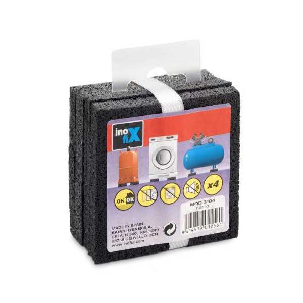 Almohadilla Anti-Vibracion Negro (BL.-4) 3104-3 [LOTE DE 6 Unidades] INOFIX