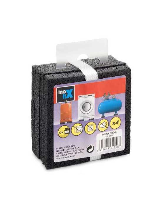 Almohadilla Anti-Vibracion Negro (BL.-4) 3104-3 [LOTE DE 6 Unidades] INOFIX