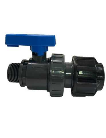 Válvula Bola PVC Unión Simple RH 3/4 -Fitting Ø25 [LOTE DE 6 Unidades] EXTRULINE