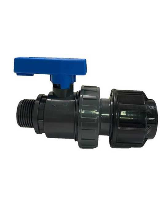 Válvula Bola PVC Unión Simple RH 3/4 -Fitting Ø25 [LOTE DE 6 Unidades] EXTRULINE