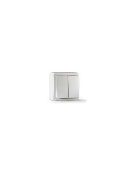 Doble Interruptor Superficie Blanco 10A-250V S7000 [LOTE DE 6 Unidades] FAMATEL