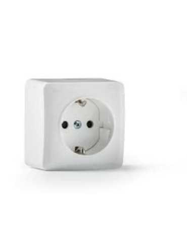 Base TT Lateral Superficie Blanco 16A-250V S-7000 [LOTE DE 6 Unidades] FAMATEL