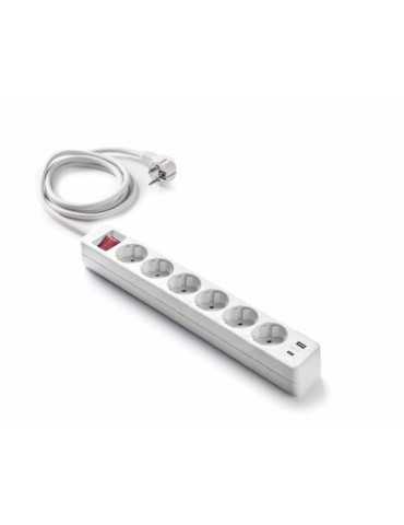 Base 6 Tomas TT+2 USB A+c con Int. cable 1,5 m 9/716 [LOTE DE 2 Unidades] FAMATEL