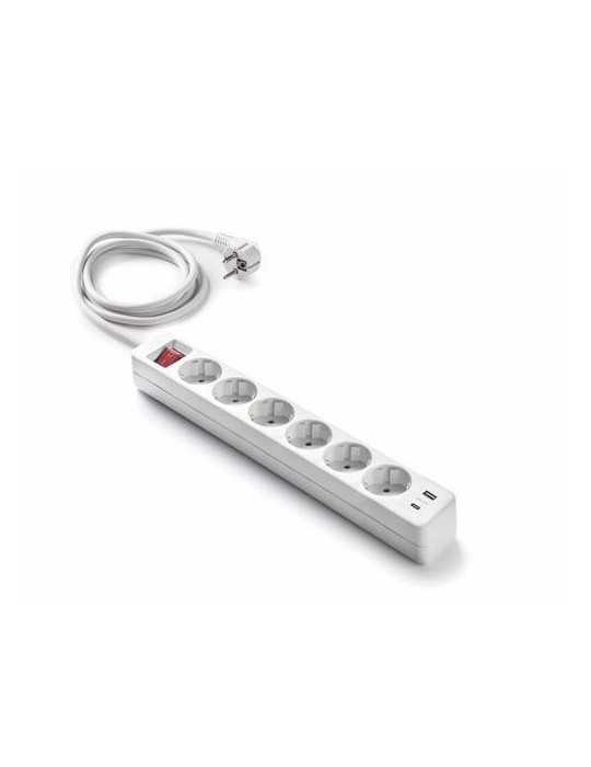 Base 6 Tomas TT+2 USB A+c con Int. cable 1,5 m 9/716 [LOTE DE 2 Unidades] FAMATEL