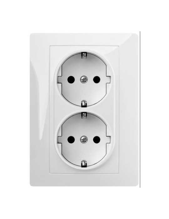 Doble Toma Corriente 16 Ah 250 V Blanco 9125 [LOTE DE 4 Unidades] FAMATEL