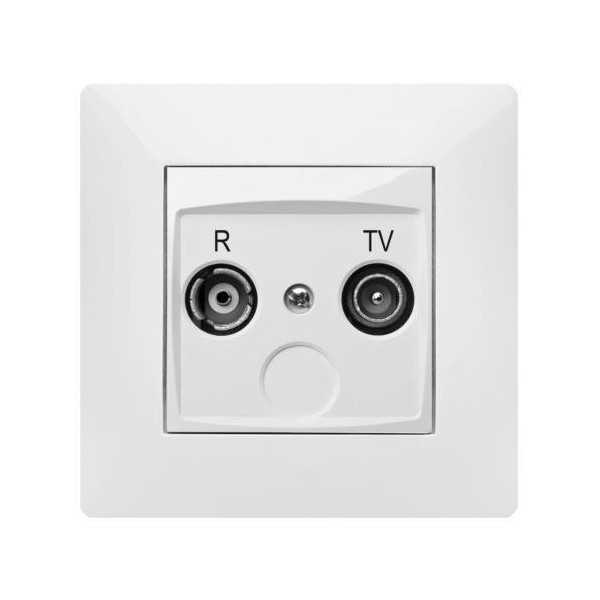 Toma Television R-TV Blanco 9135 [LOTE DE 2 Unidades] FAMATEL
