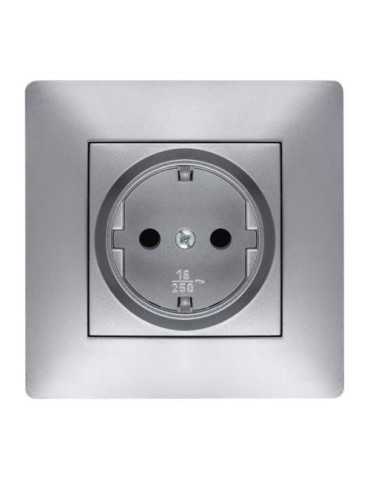 Toma Corriente 16 Ah 250 V Aluminio 9223 [LOTE DE 4 Unidades] FAMATEL