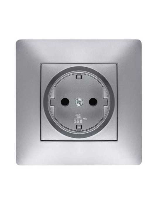 Toma Corriente 16 Ah 250 V Aluminio 9223 [LOTE DE 4 Unidades] FAMATEL