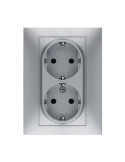 Doble Toma Corriente 16 Ah 250 V Aluminio 9225 [LOTE DE 4 Unidades] FAMATEL