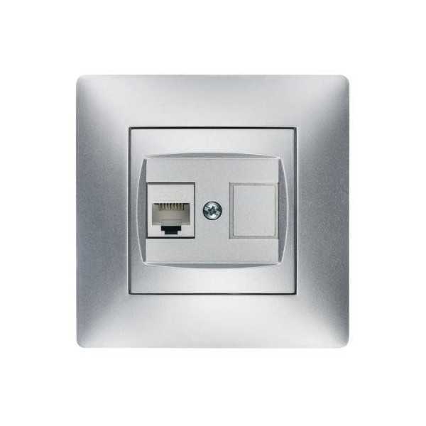 Toma Telefono RJ-11 Aluminio 9237 [LOTE DE 4 Unidades] FAMATEL