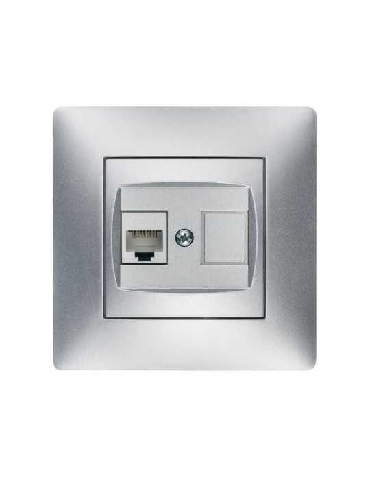 Toma Telefono RJ-11 Aluminio 9237 [LOTE DE 4 Unidades] FAMATEL