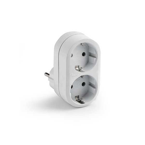 Adaptador Dobre TT 16A-250V Blanco 1332 [LOTE DE 10 Unidades] FAMATEL