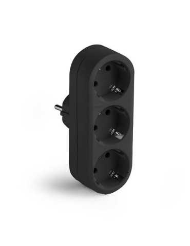 Adaptador Triple TT 16A-250V Negro 1333-N [LOTE DE 8 Unidades] FAMATEL