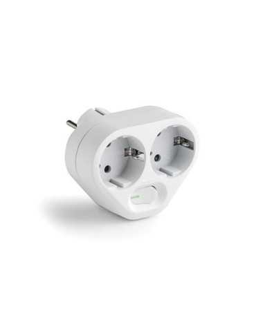 Adaptador Doble TT 16A-250V con Interruptor 1342 [LOTE DE 6 Unidades] FAMATEL
