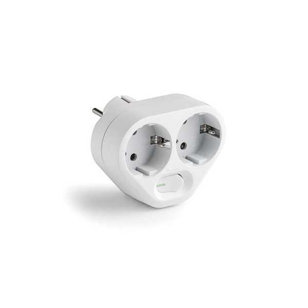 Adaptador Doble TT 16A-250V con Interruptor 1342 [LOTE DE 6 Unidades] FAMATEL