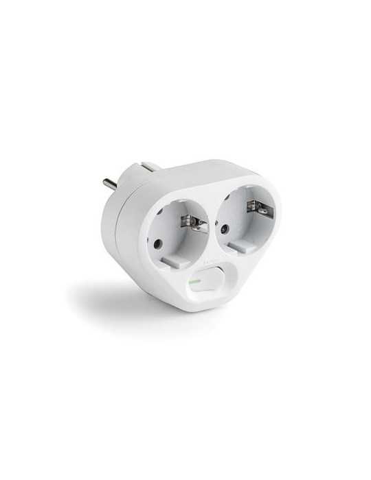 Adaptador Doble TT 16A-250V con Interruptor 1342 [LOTE DE 6 Unidades] FAMATEL