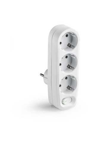 Adaptador Doble TT 16A-250V con Interruptor 1343 [LOTE DE 4 Unidades] FAMATEL
