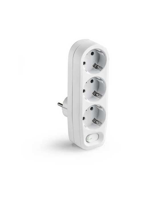 Adaptador Doble TT 16A-250V con Interruptor 1343 [LOTE DE 4 Unidades] FAMATEL
