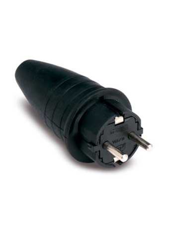 Clavija Macho TT. 16 Ah 250 V Goma Negra [LOTE DE 6 Unidades] FAMATEL