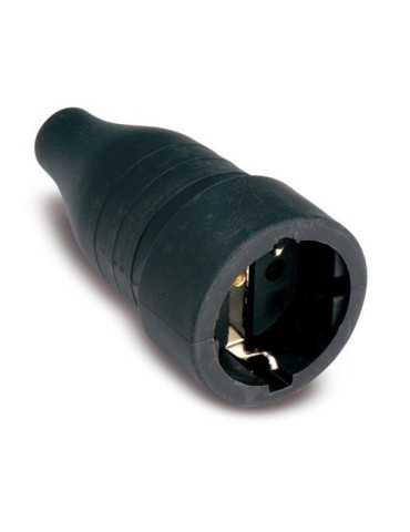 Clavija Hembra Goma TT. 16 Ah 250 V Negra [LOTE DE 6 Unidades] FAMATEL