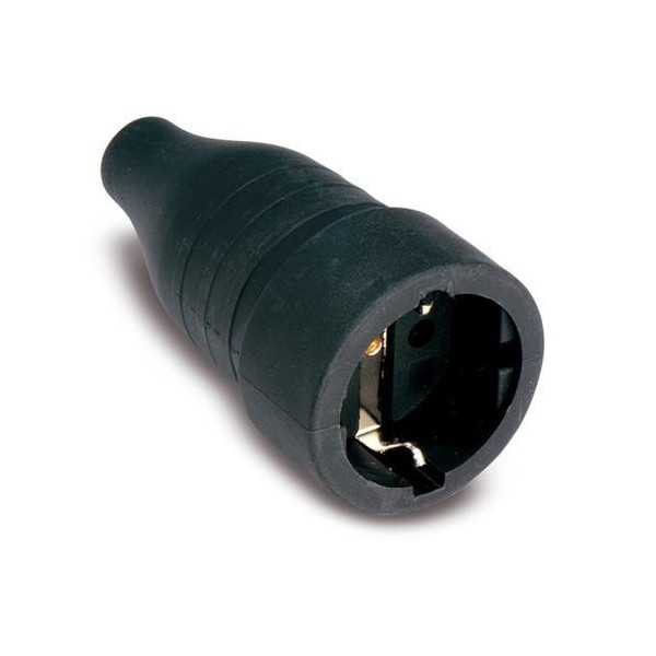 Clavija Hembra Goma TT. 16 Ah 250 V Negra [LOTE DE 6 Unidades] FAMATEL