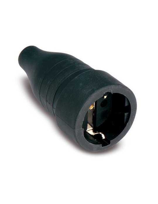 Clavija Hembra Goma TT. 16 Ah 250 V Negra [LOTE DE 6 Unidades] FAMATEL