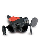Adaptador Triple TT. 16 Ah 250 V Goma Negra [LOTE DE 2 Unidades] FAMATEL