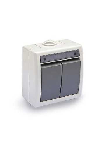 Doble Conmutador Estanco 10 Ah 250 V IP55 19076 [LOTE DE 4 Unidades] FAMATEL