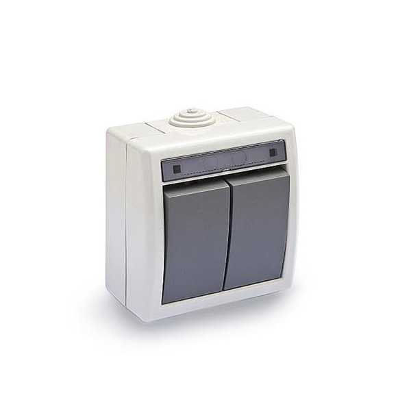 Doble Conmutador Estanco 10 Ah 250 V IP55 19076 [LOTE DE 4 Unidades] FAMATEL
