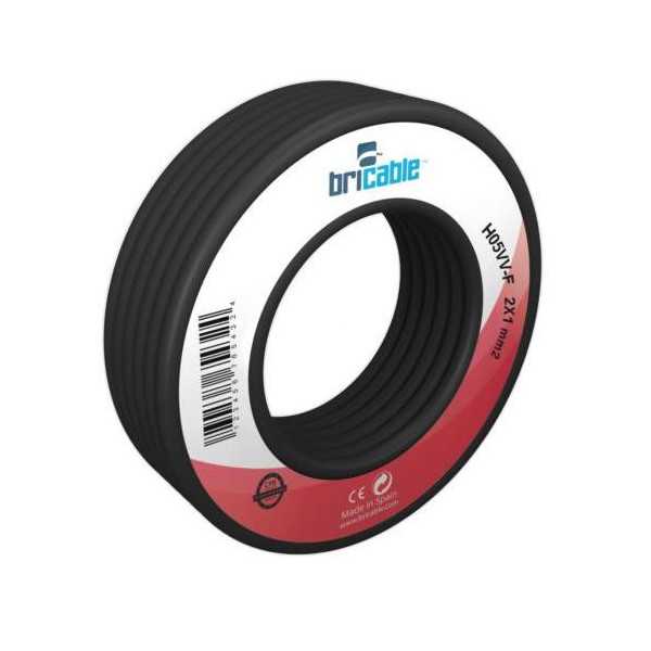 Cable Manguera Redonda H05VV-F 2X1 Negra 5M [LOTE DE 4 Unidades] FAMATEL