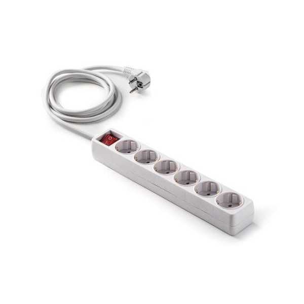 Base 6 Tomas/TT. Cable 1.5 m con Interruptor 9/706 [LOTE DE 4 Unidades] FAMATEL