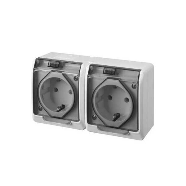 Doble Base TT. Lateral Estanco 16 Ah 250 V IP54 [LOTE DE 4 Unidades] FAMATEL