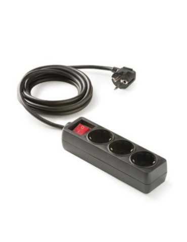 Base 3 Tomas TT con Interruptor Cable 1.5M Negro [LOTE DE 6 Unidades] FAMATEL