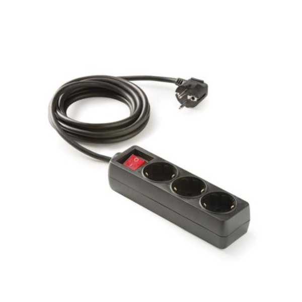 Base 3 Tomas TT con Interruptor Cable 1.5M Negro [LOTE DE 6 Unidades] FAMATEL