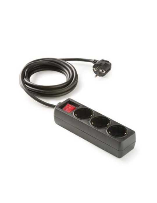 Base 3 Tomas TT con Interruptor Cable 1.5M Negro [LOTE DE 6 Unidades] FAMATEL