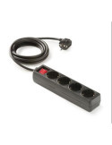 Base 4 Tomas TT con Interruptor Cable 1.5M Negro [LOTE DE 4 Unidades] FAMATEL