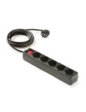 Base 5 Tomas TT con Interruptor Cable 1.5M Negro [LOTE DE 4 Unidades] FAMATEL