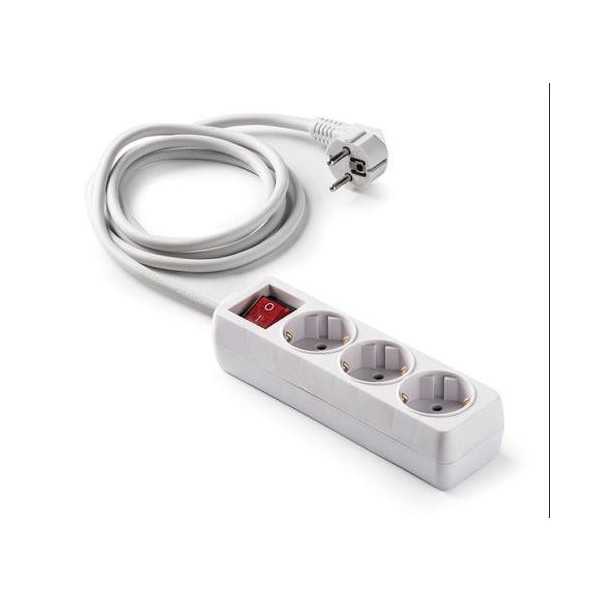 Base 3 Tomas/TT. con Interruptor Cable 3 m 9/803 [LOTE DE 4 Unidades] FAMATEL