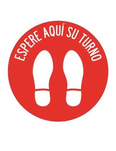 Señalizacion Suelo Espere Turno 30CM 9058 [LOTE DE 6 Unidades] FERPASA