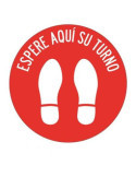 Señalizacion Suelo Espere Turno 30CM 9058 [LOTE DE 6 Unidades] FERPASA