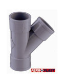Injerto PVC Gris HM-HM. 45 32 mm 205333 [LOTE DE 46 Unidades] FERROPLAST