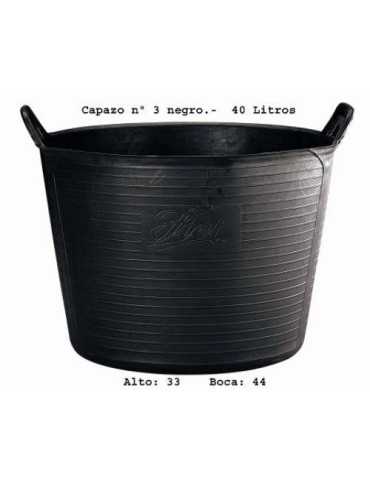 Capazo Plástico Número 3 Negro 88773 [LOTE DE 4 Unidades] FIELPLAST
