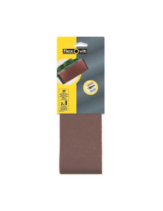 Banda de Lija 100X610 mm Gr Grueso 2 Uds [LOTE DE 8 Unidades] FLEXOVIT