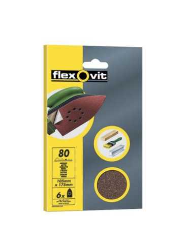 Triangular Lija Velgrip 120X152 11 Agujero Fino 6 Uds [LOTE DE 8 Unidades] FLEXOVIT