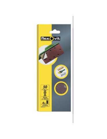 Lija Velgrip 93X185 8 Agujeros Fino 6 Uds [LOTE DE 8 Unidades] FLEXOVIT