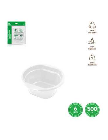 Bol Ensalada Redondo Blanco 500CC (PACK-6UND) [LOTE DE 42 Unidades] MAXIPRODUCTS