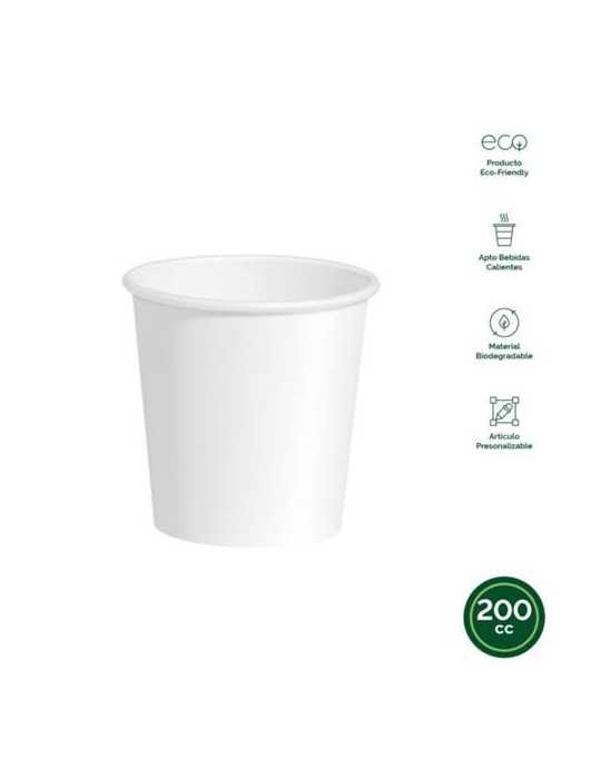 Vaso Carton Blanco Biodegradable 200CC (PACK-25UND) [LOTE DE 30 Unidades] MAXIPRODUCTS